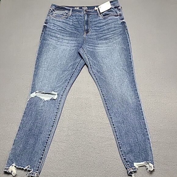 Ana Womens Jeans 18 High Rise Jegging Stretch Distressed Denim - Picture 1 of 9